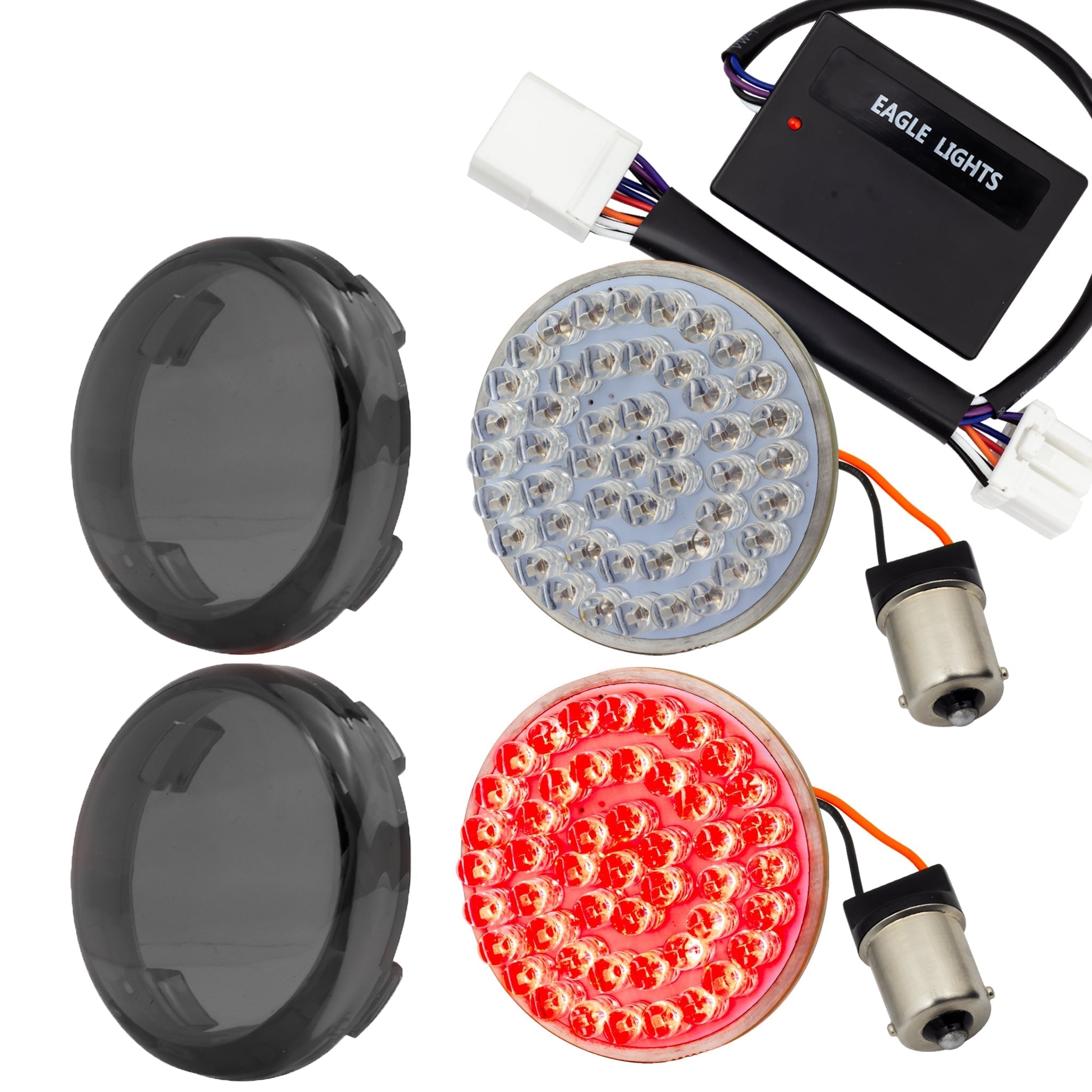 Eagle Lights 2" Rear LED Turn Signals for Harley-Davidson Motorcycles- Generation I / 1156 Base / Red