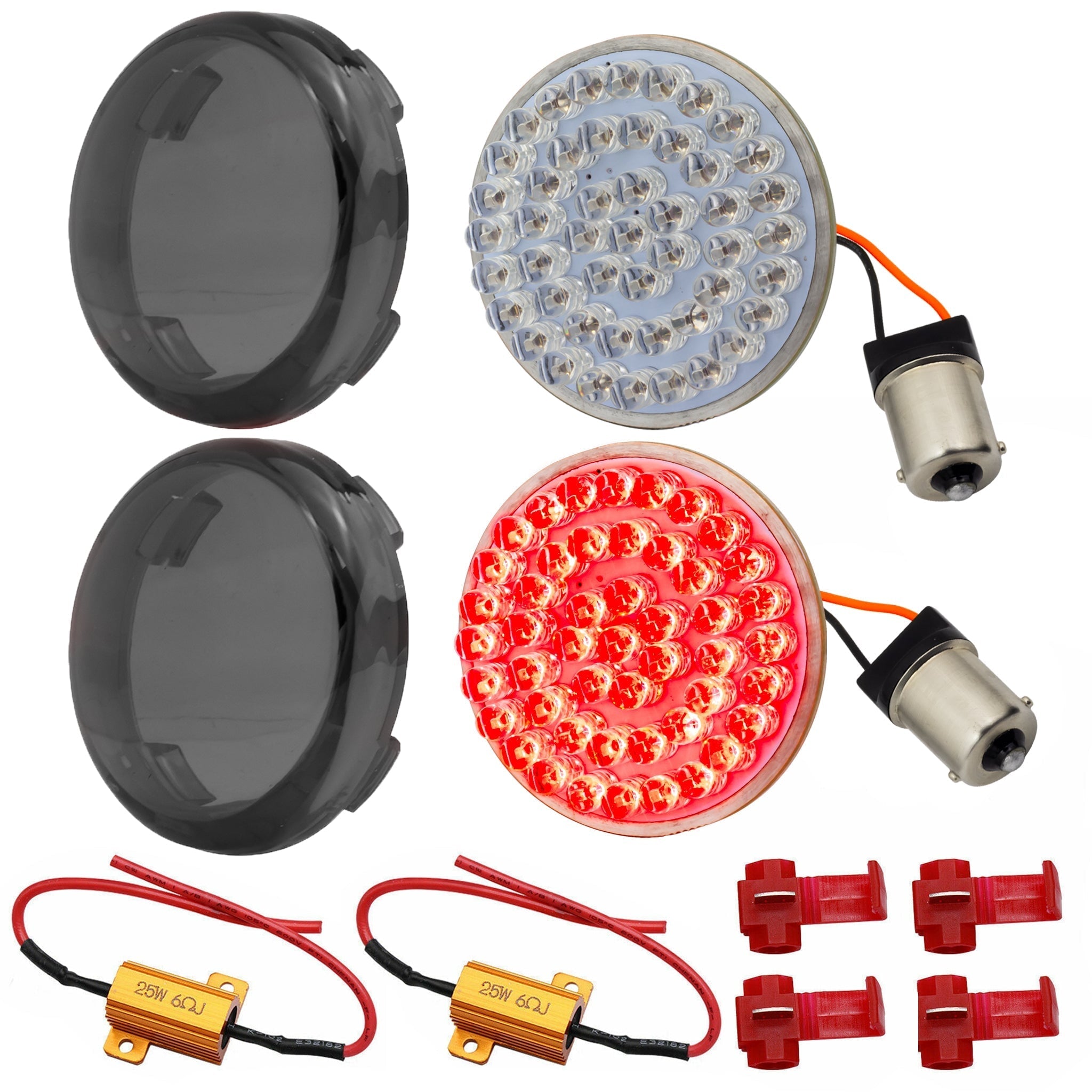 Eagle Lights 2" Rear LED Turn Signals for Harley-Davidson Motorcycles- Generation I / 1156 Base / Red