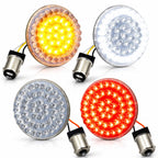 Eagle Lights 2” LED Turn Signal and Running Light Kit for Harley-Davidson® Motorcycles- Generation I / 1157 Front / 1156 Red Rear