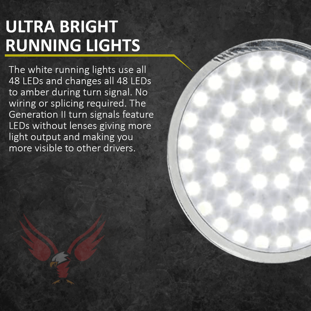 Eagle Lights Generation II Premium LED Front Turn Signals with Full Running Light for Harley-Davidson® Motorcycles
