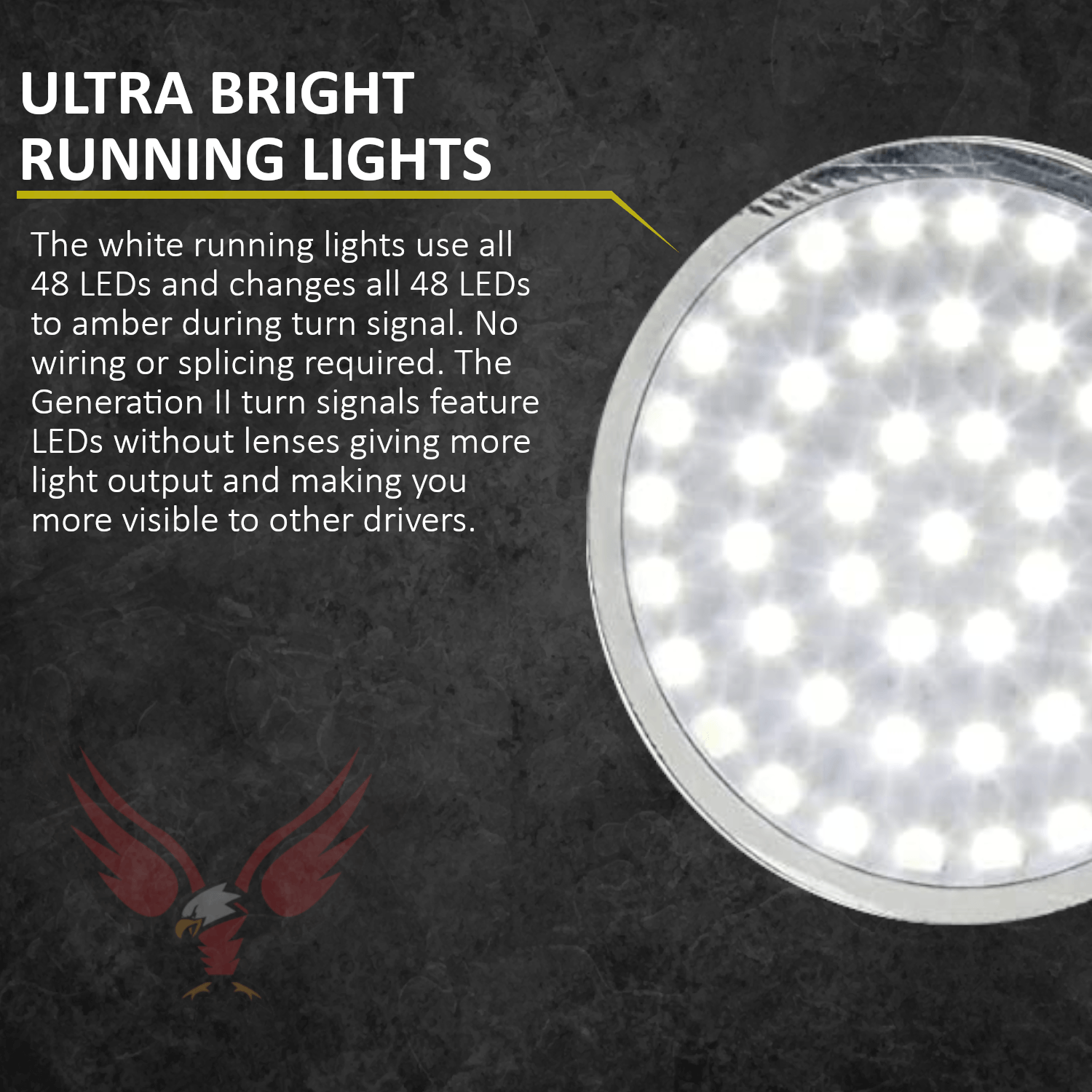 Eagle Lights Generation II Premium LED Front Turn Signals with Full Running Light for Harley-Davidson® Motorcycles