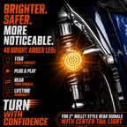 Eagle Lights Midnight Edition Generation II Amber LED Premium Rear Turn Signals - 1156 Base
