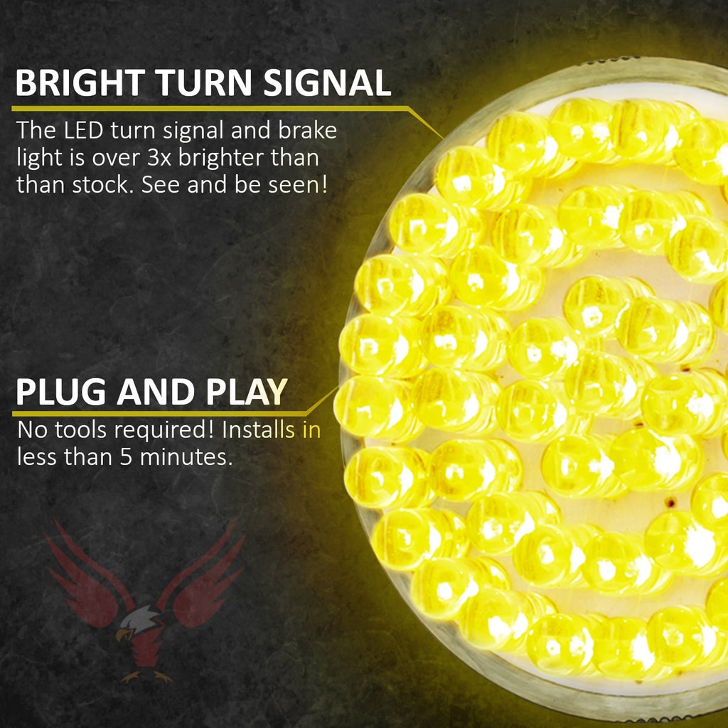 Eagle Lights 2" Rear LED Turn Signals for Harley-Davidson Motorcycles- Generation I / 1156 Base / Amber