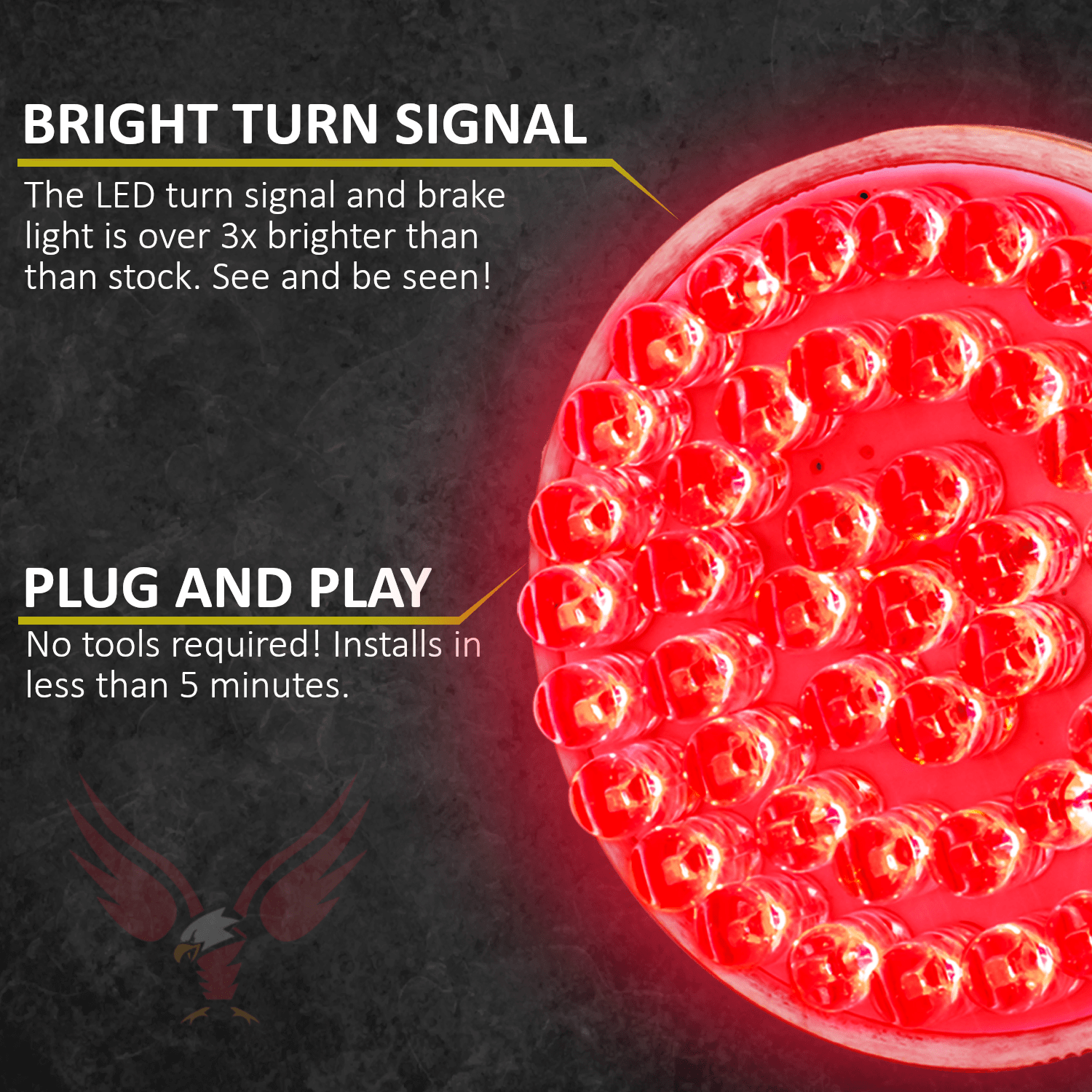 Eagle Lights 2" Rear LED Turn Signals for Harley-Davidson Motorcycles- Generation I / 1156 Base / Red