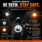 Eagle Lights 2” LED Turn Signal and Running Light Kit for Harley-Davidson® Motorcycles - Generation I / 1157 Front / 1156 Amber Rear