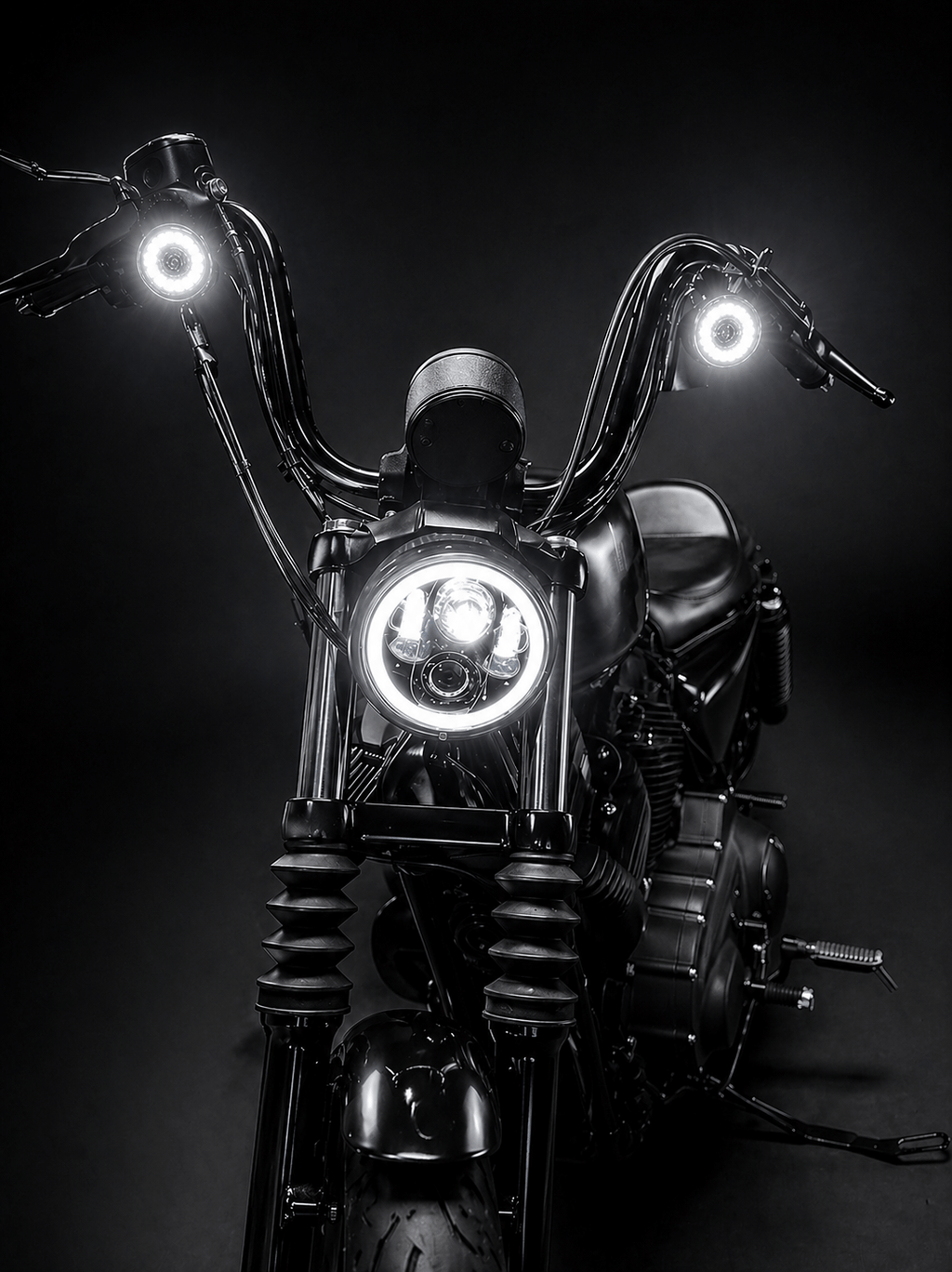Eagle Lights 2” LED Turn Signal and Running Light Kit for Harley-Davidson® Motorcycles- Generation I / 1157 Front / 1156 Red Rear