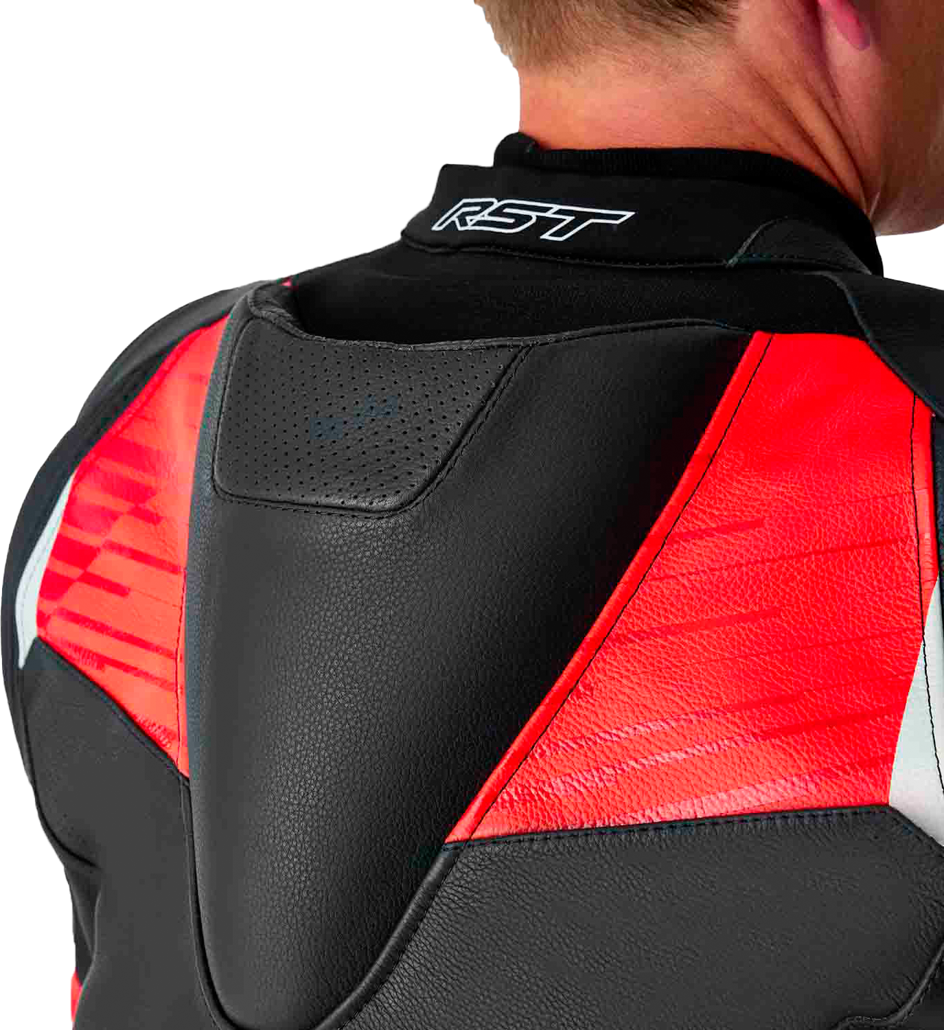 RST Tractech Evo 5 CE Men's Leather Jacket - Black / Fluorescent Red - View 23