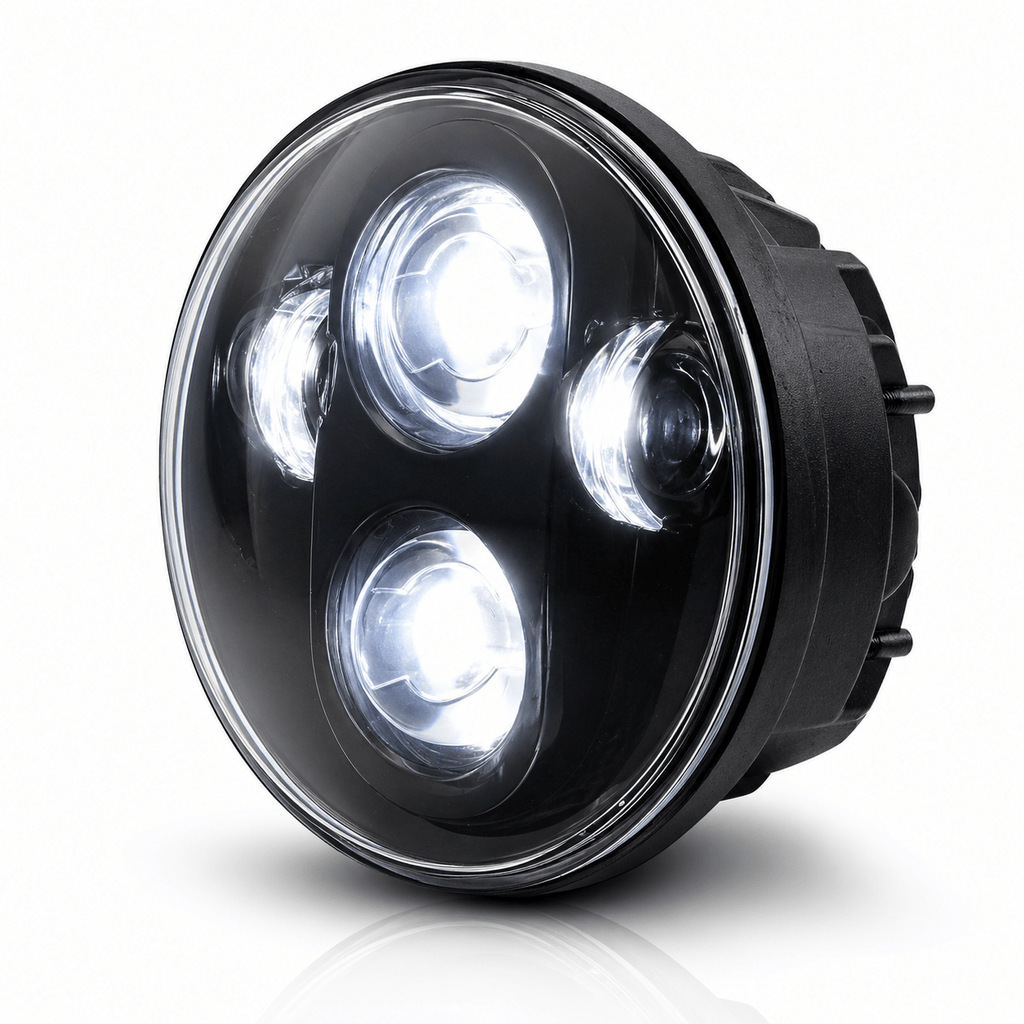 Eagle Lights 5-3/4" (5.75") Round Harley LED Headlight and Red LED Taillight Conversion / Upgrade Kit for Harley Sportster / Dyna