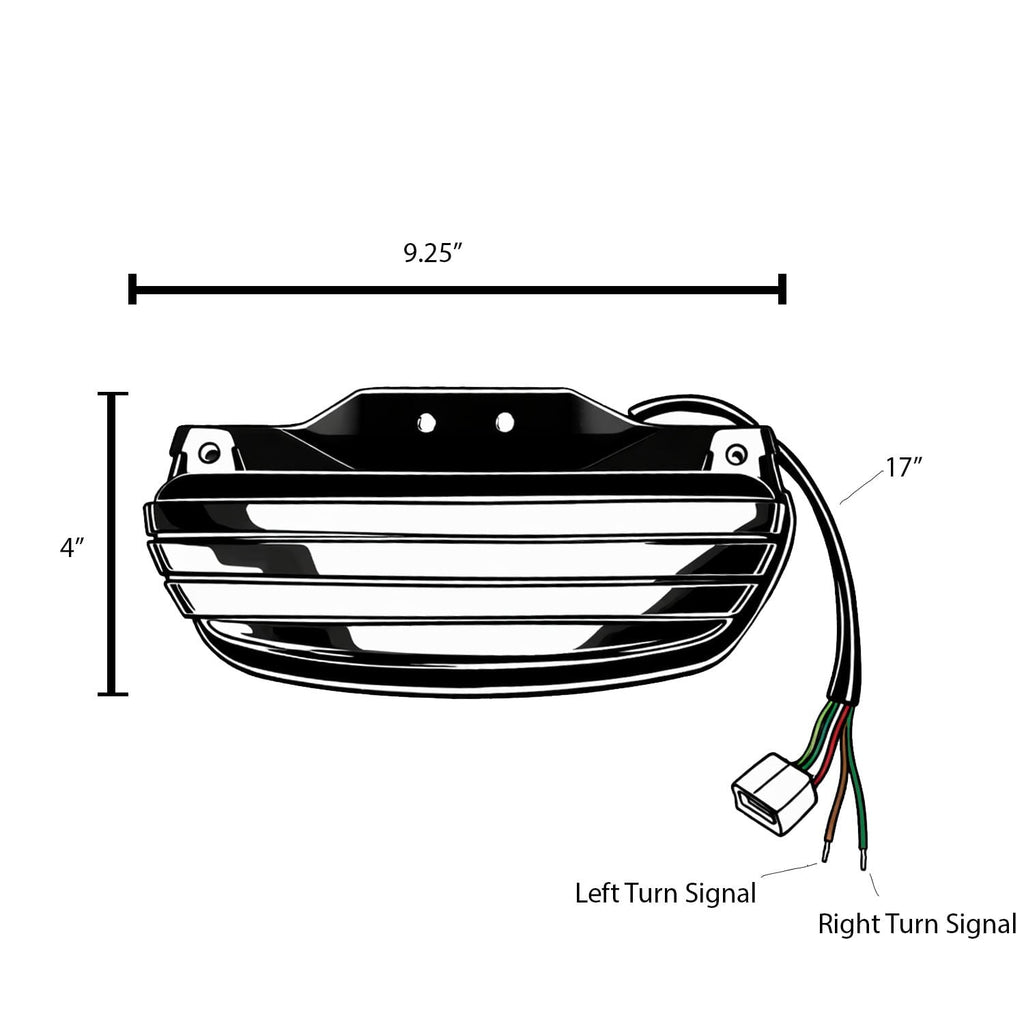 Eagle Lights Bobtail Tri-Bar LED Tail Light with Turn Signals For Harley-Davidson® '06 - Current Softail FXST, FXSTB, FXSTC, FXSTS and FLSTSB