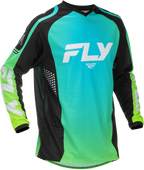 FLY Racing F-16 Jersey (2026) - Aqua / Black / White - View 1