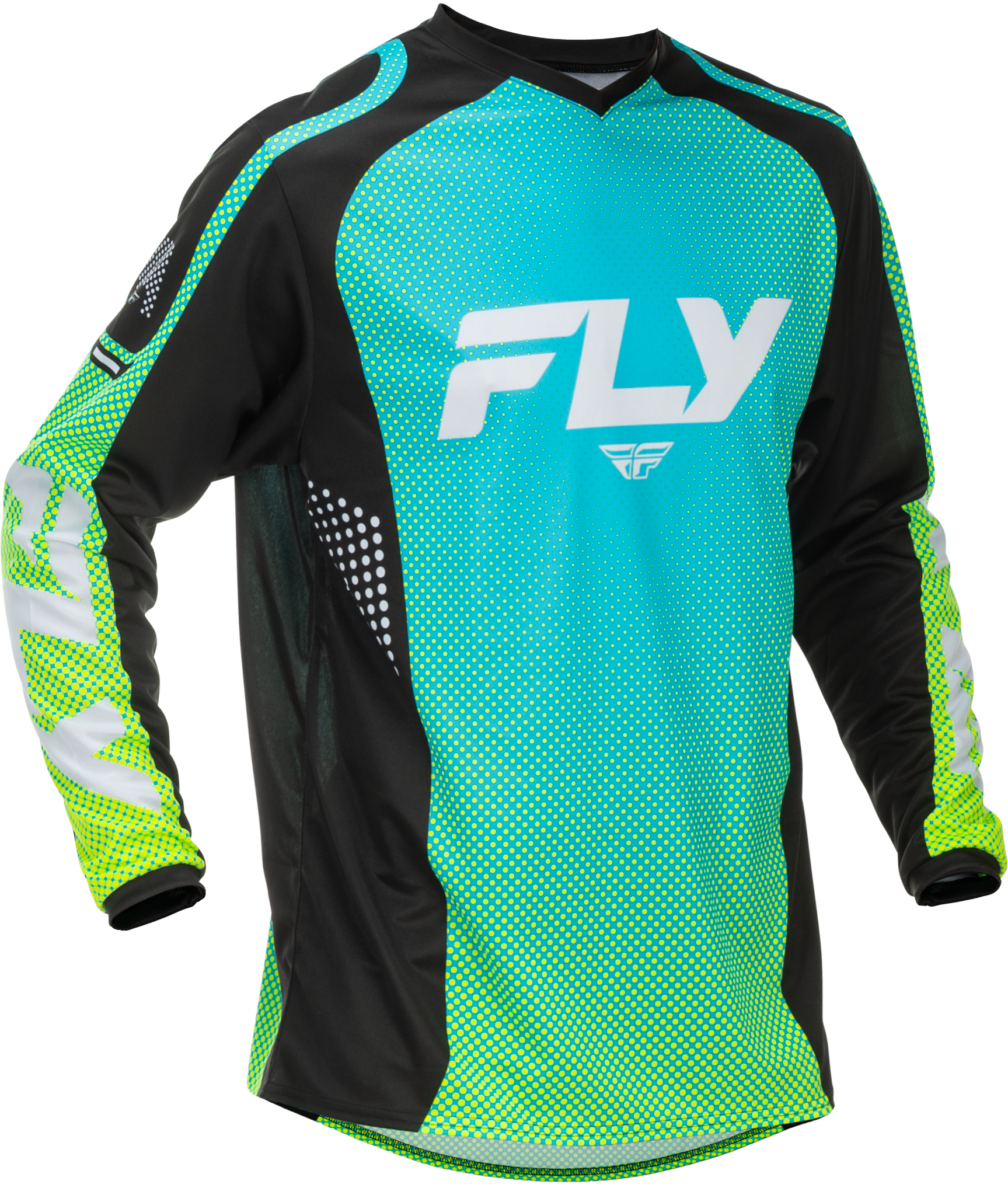 FLY Racing F-16 Jersey (2026) - Aqua / Black / White - View 1