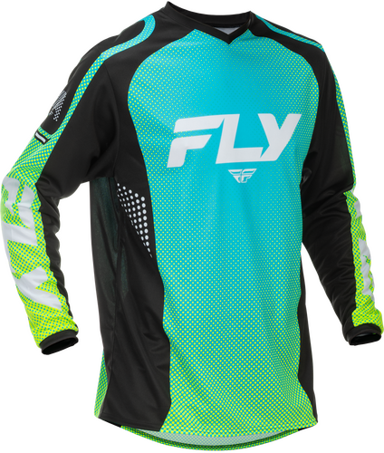 FLY Racing F-16 Jersey (2026) - Aqua / Black / White - View 3