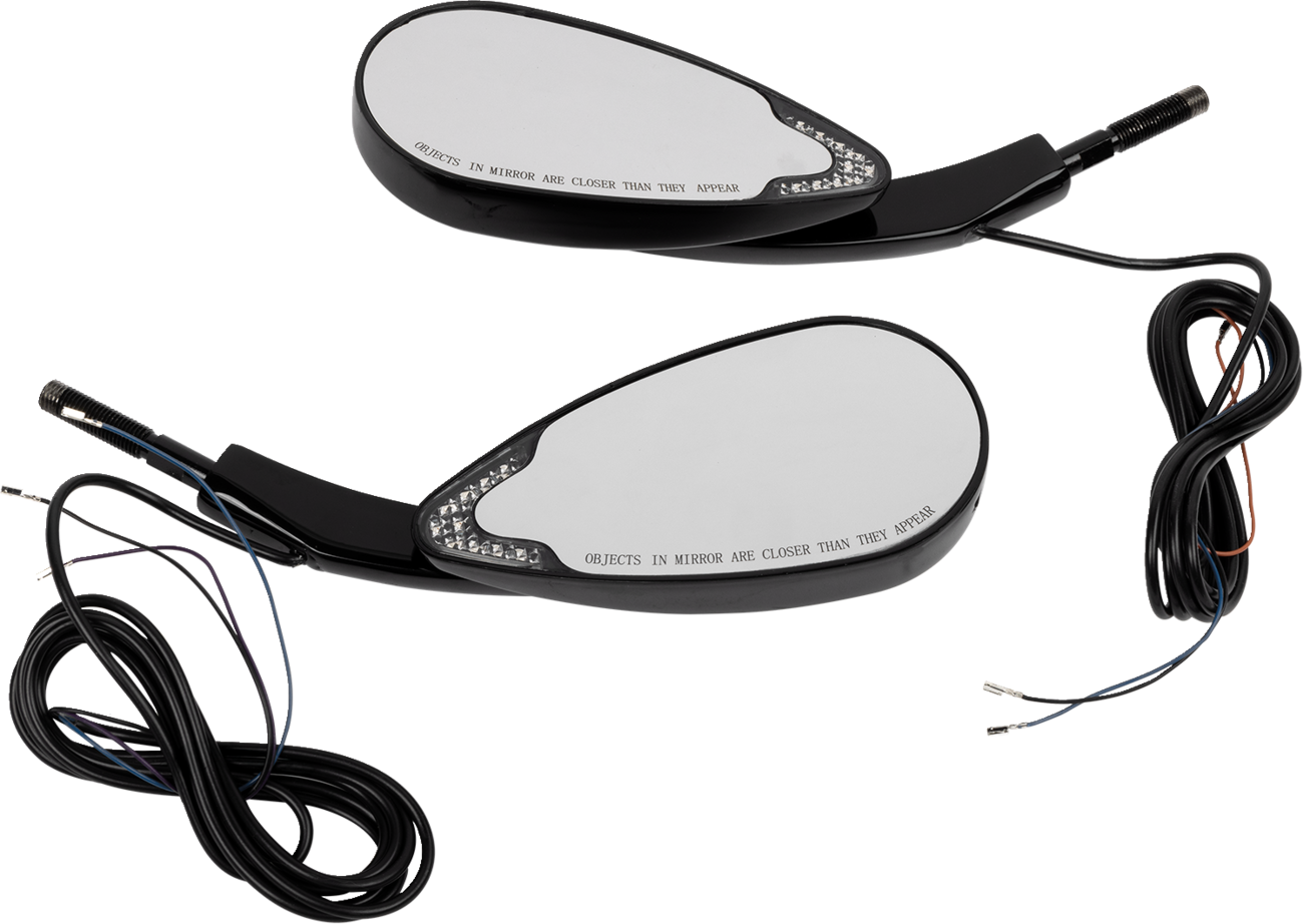 CUSTOM DYNAMICS Mirrors - Side View / with LED Turn Signal / Black / Pair 0640-1759