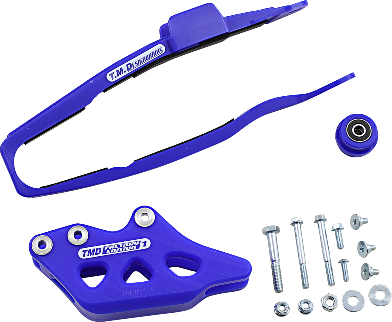 T.M. DESIGNWORKS Chain Guide and Slider Kit - Chain Guide/Slider / Blue / Yamaha 1231-1394