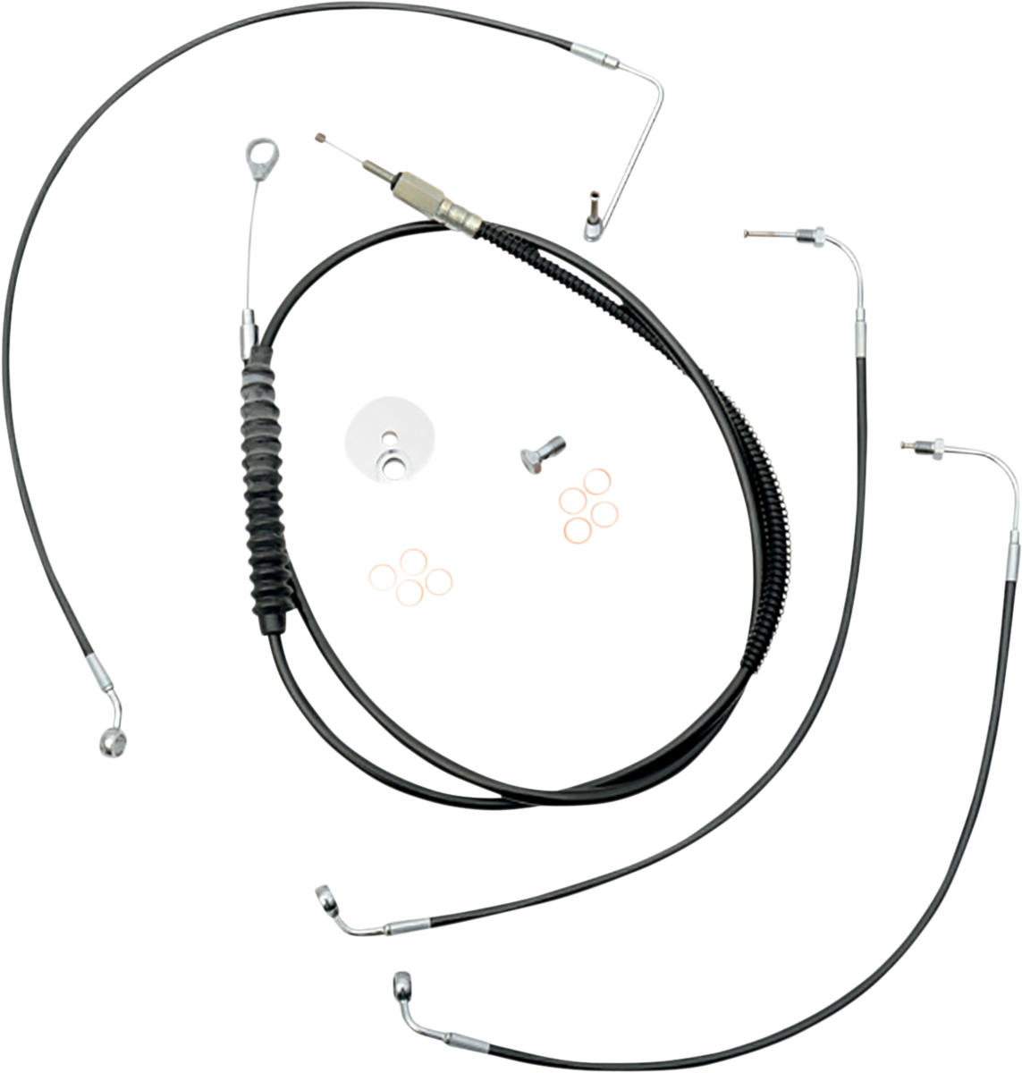LA CHOPPERS Standard Black Vinyl Handlebar Cable/Brake Line Kit — Ape Hanger