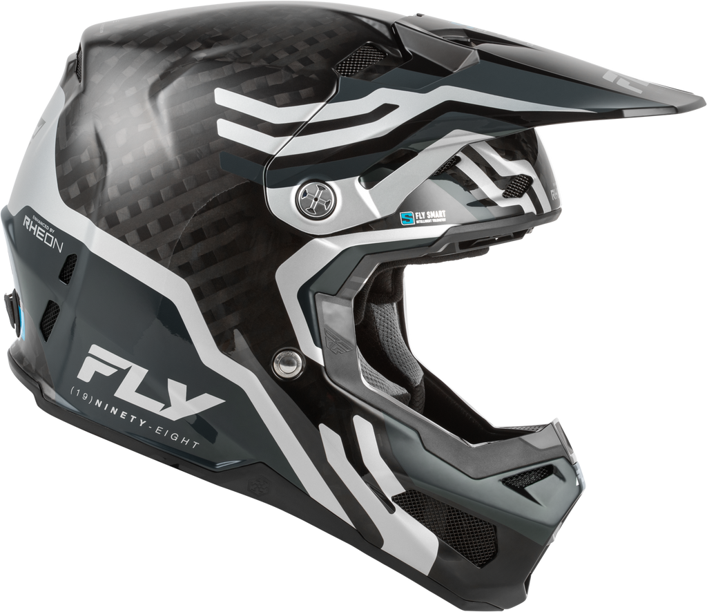 FLY Racing Formula S Carbon Byte Helmet (2026) - Black Carbon / Grey / Silver - View 13