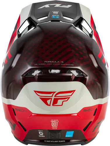 FLY Racing Formula S Carbon Byte Helmet (2026) - Red Carbon / Red / Grey - View 24