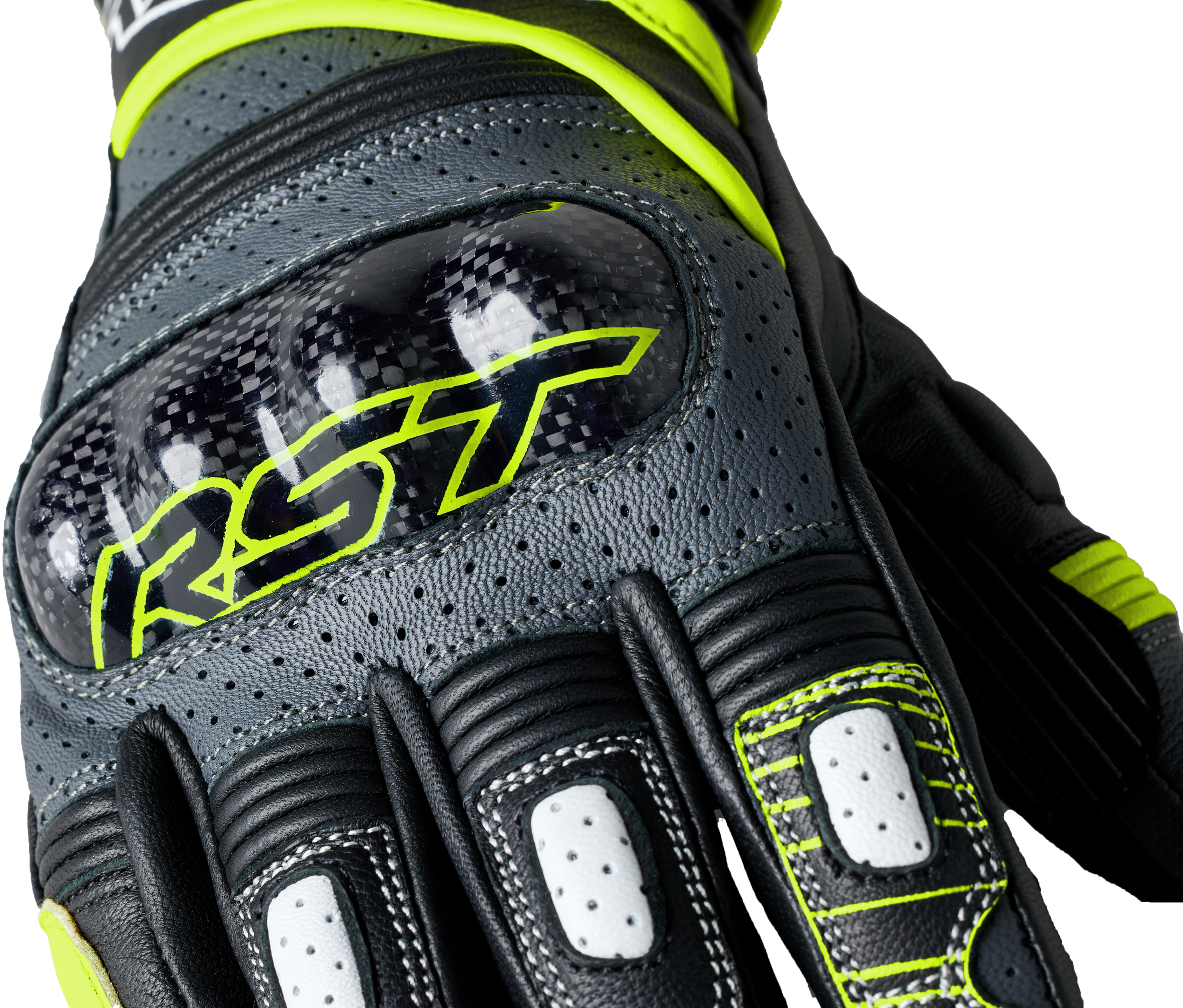 RST Fulcrum CE Men's Glove - Grey / Fluorescent Yellow / Black - View 11