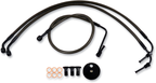 LA CHOPPERS Midnight Braided Brake Line Kit - Brake Lines / 12" / 14" Ape Hanger Handlebars / Midnight 1741-6242