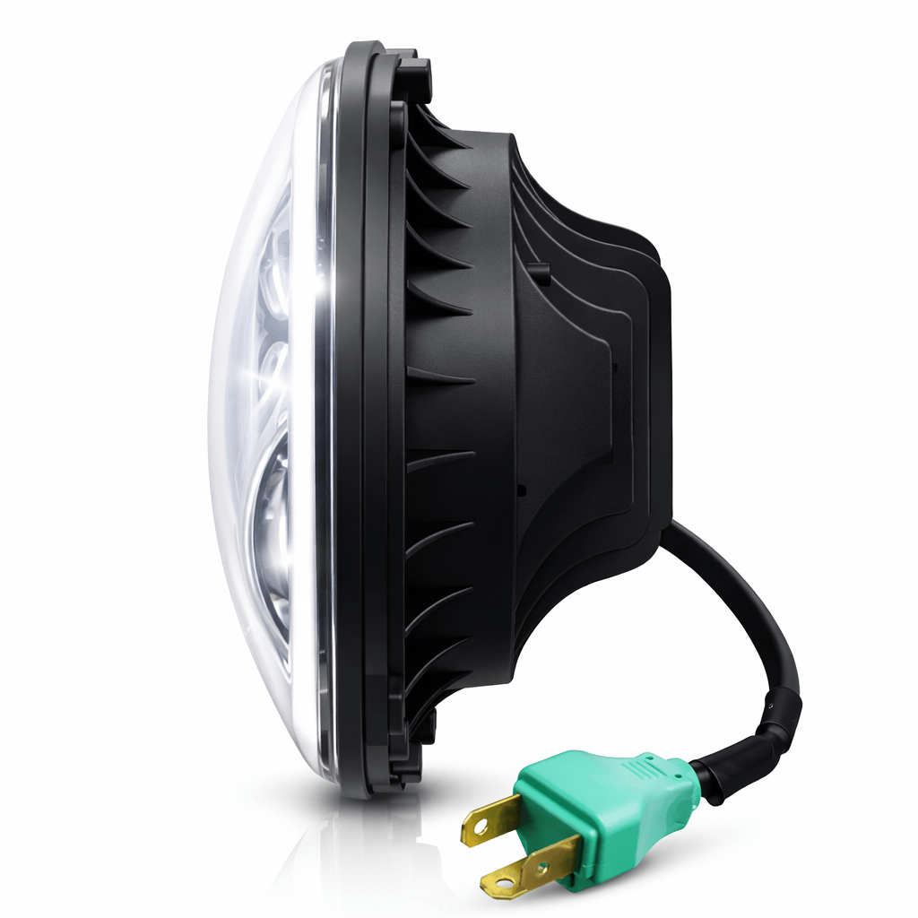 Eagle Lights 7" LED Headlight with LED Halo Ring for Harley-Davidson® and Indian® Motorcycles - Generation II / Black Kit