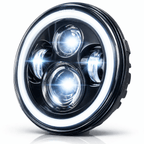 Eagle Lights 7" LED Headlight with LED Halo Ring for Harley-Davidson® and Indian® Motorcycles - Generation I /  Black Kit