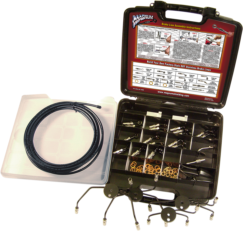MAGNUM SHIELDING BYO® Build-Your-Own Brake Line Master Kit - BYO Brake Kit Master / Black 1742-0416