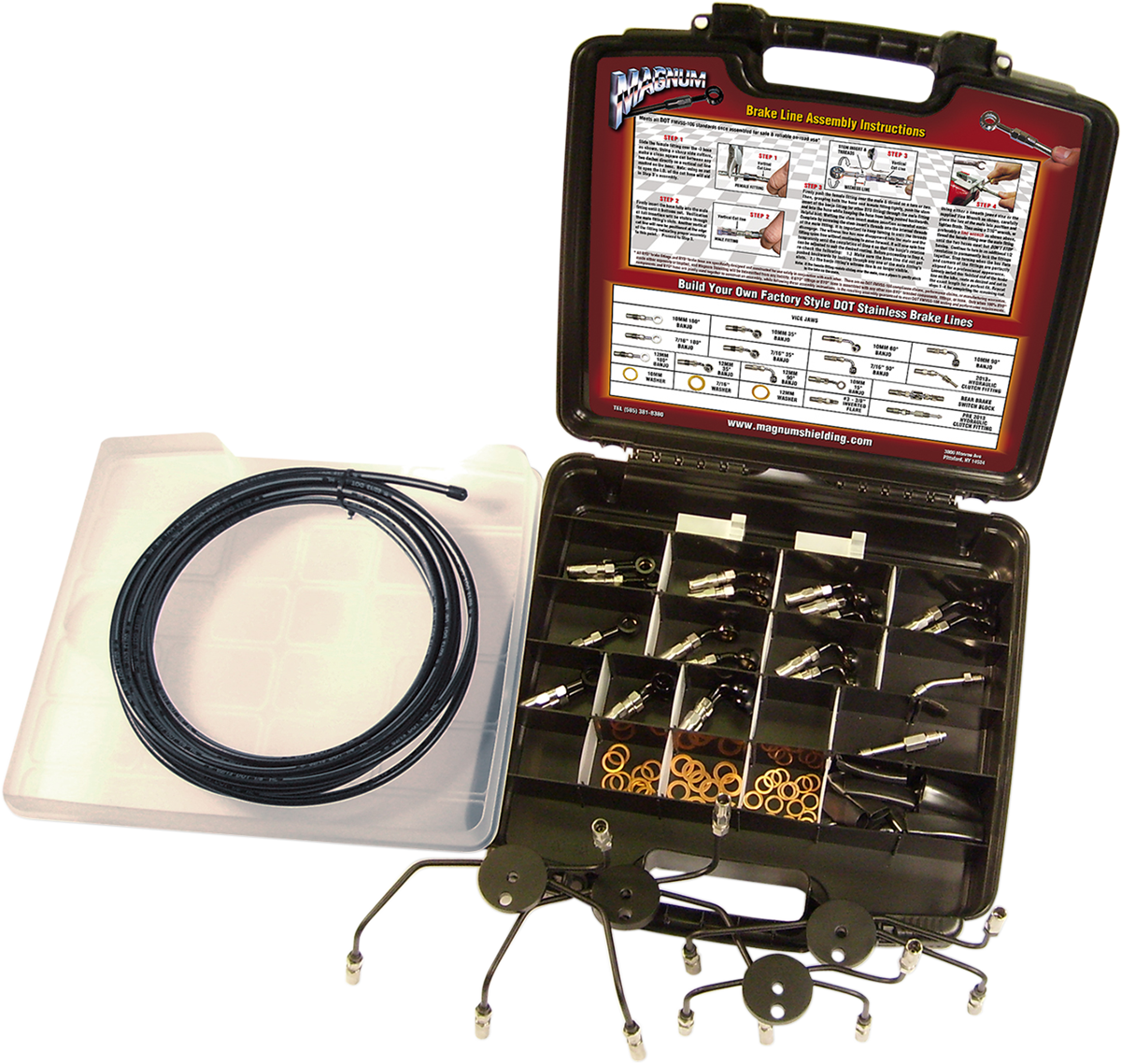 MAGNUM SHIELDING BYO® Build-Your-Own Brake Line Master Kit - BYO Brake Kit Master / Black 1742-0416