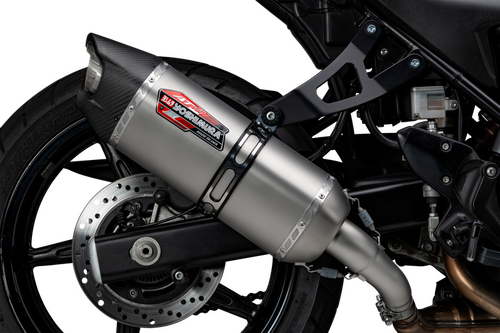 Yoshimura SV650 17-26/SV650X 19-26 AT2 Stainless Slip-On Exhaust, w/ Stainless Muffler