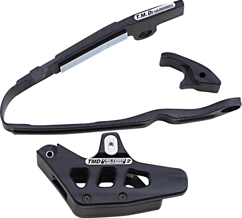 T.M. DESIGNWORKS Chain Guide and Slider Kit - Chain Guide/Slider / Black / Yamaha 1231-1396