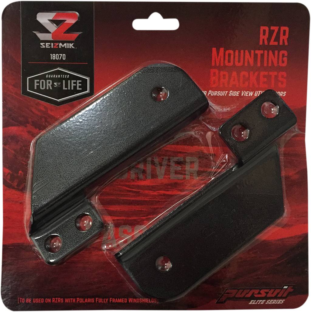SEIZMIK Pursuit Mirror Mount Bracket - Mirror Mounts / Pursuit/Side View / Black / Pair 0641-0226