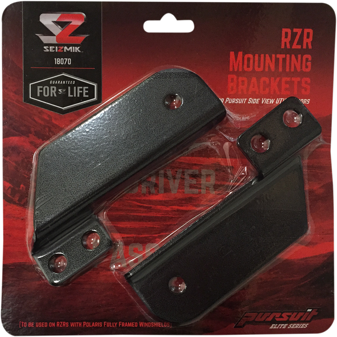 SEIZMIK Pursuit Mirror Mount Bracket - Mirror Mounts / Pursuit/Side View / Black / Pair 0641-0226