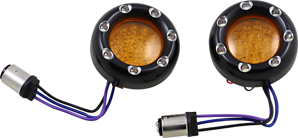 ARLEN NESS LED Light Kit for Factory Turn Signal Housing - Amber/White / Black 2040-0848