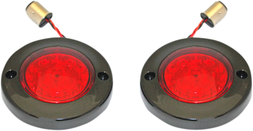 CUSTOM DYNAMICS LED Flat Turn Signals - 1156 / Black / Red Lens 2020-1693