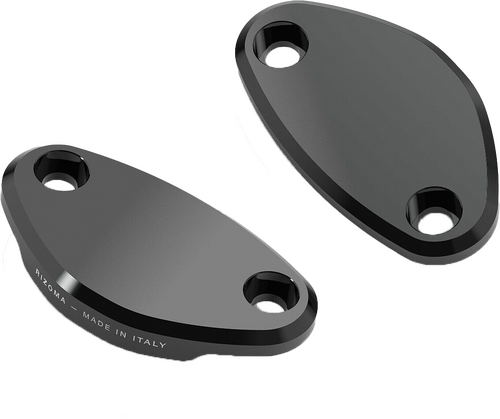 Rizoma Mirror Block Off Plates - Pair Black Kaw - BS533B