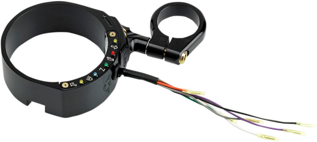 JOKER MACHINE Speedometer Relocation Bracket with Easy Mount Clamp - Black Anodized / For 49 mm Fork 2210-0478