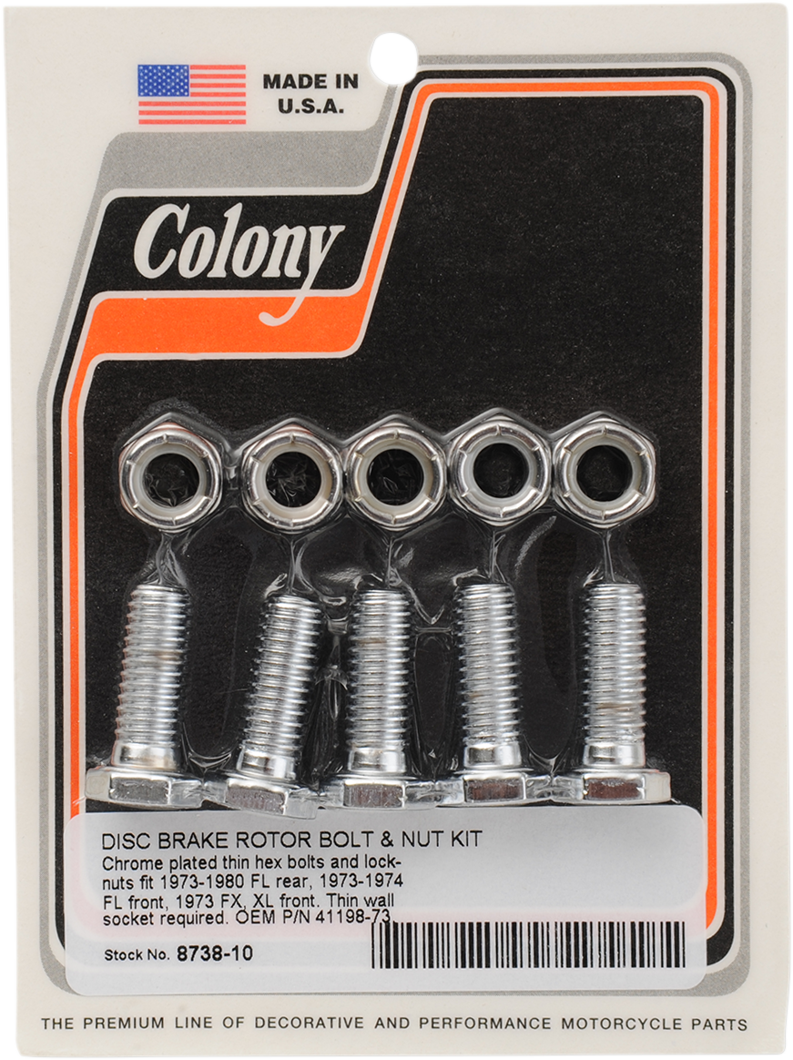 COLONY Mounting Hardware Kit with Nuts - Brake Rotor / Hex / 1" DS-190493