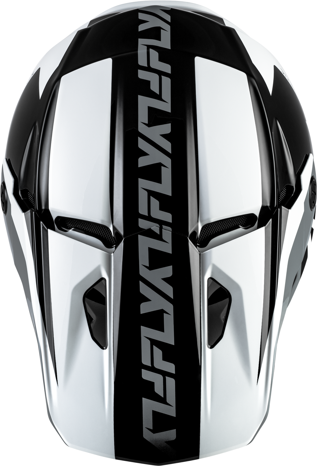 FLY Racing Kinetic Crest Helmet (2026) - Black / White / Grey - View 9