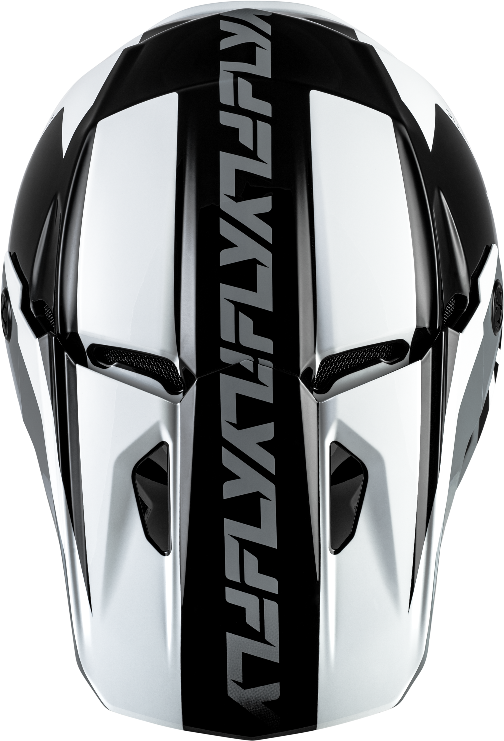FLY Racing Kinetic Crest Helmet (2026) - Black / White / Grey - View 9