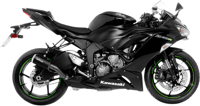 LeoVince LV-10 Slip-On Muffler - Black Stainless Steel - ZX-6R 15233BU - Kawasaki Ninja ZX-6R 2009-2025