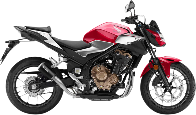 LeoVince LV-10 Muffler - Black 15236BNU - Honda CB500F/CBR500R/CB500X 2019-2025; Honda NX500 2024-2026; Honda CB500 Hornet 2024-2026