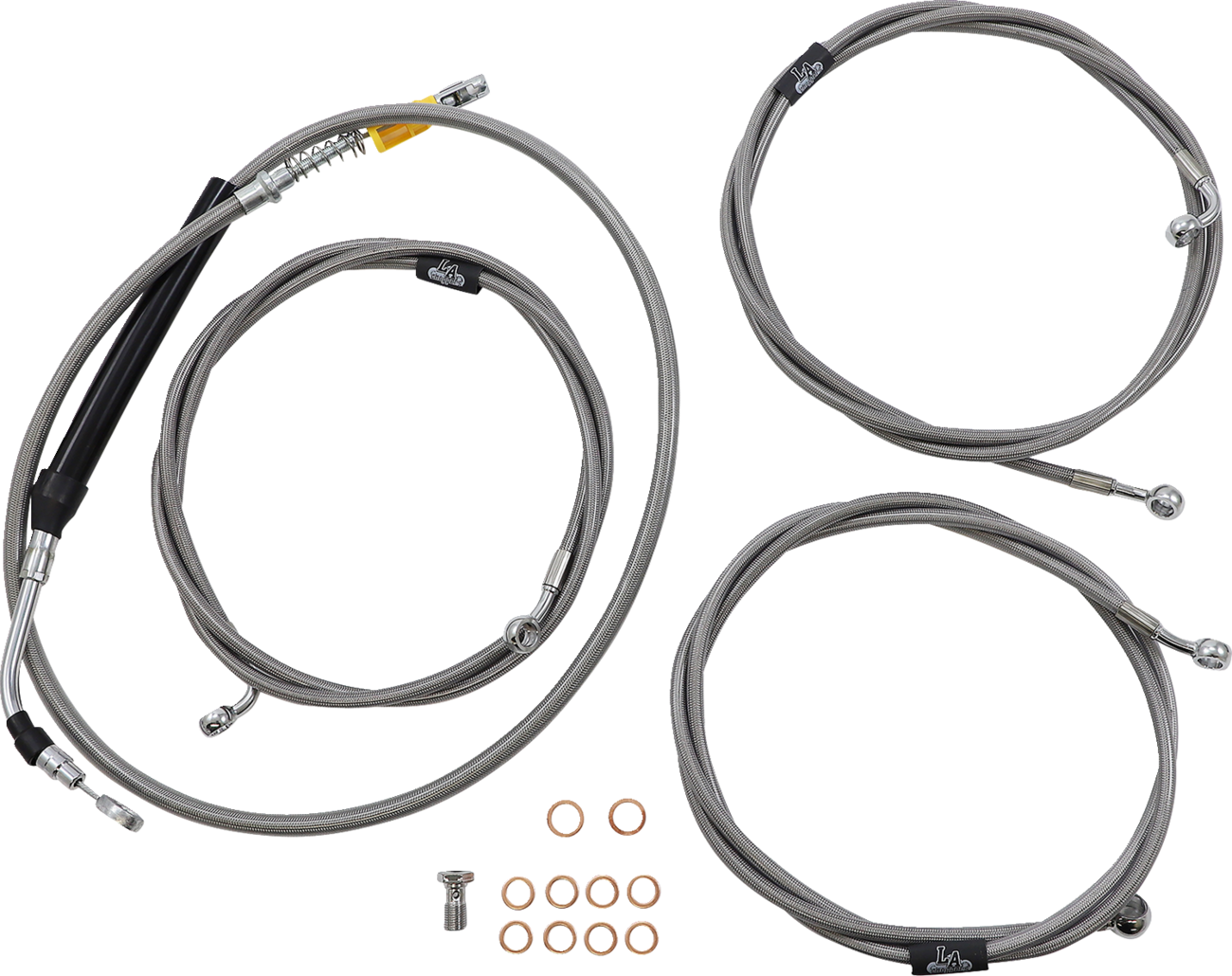 LA CHOPPERS Standard Stainless Braided Handlebar Cable/Brake Line Kit