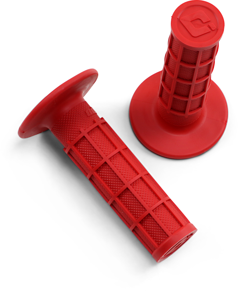 ODI Ruffian MX Full Waffle Single-Ply Grips - Red H02RFR