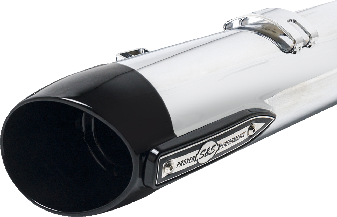4" Broadhead Slip-On Mufflers - Slash Cut - Chrome