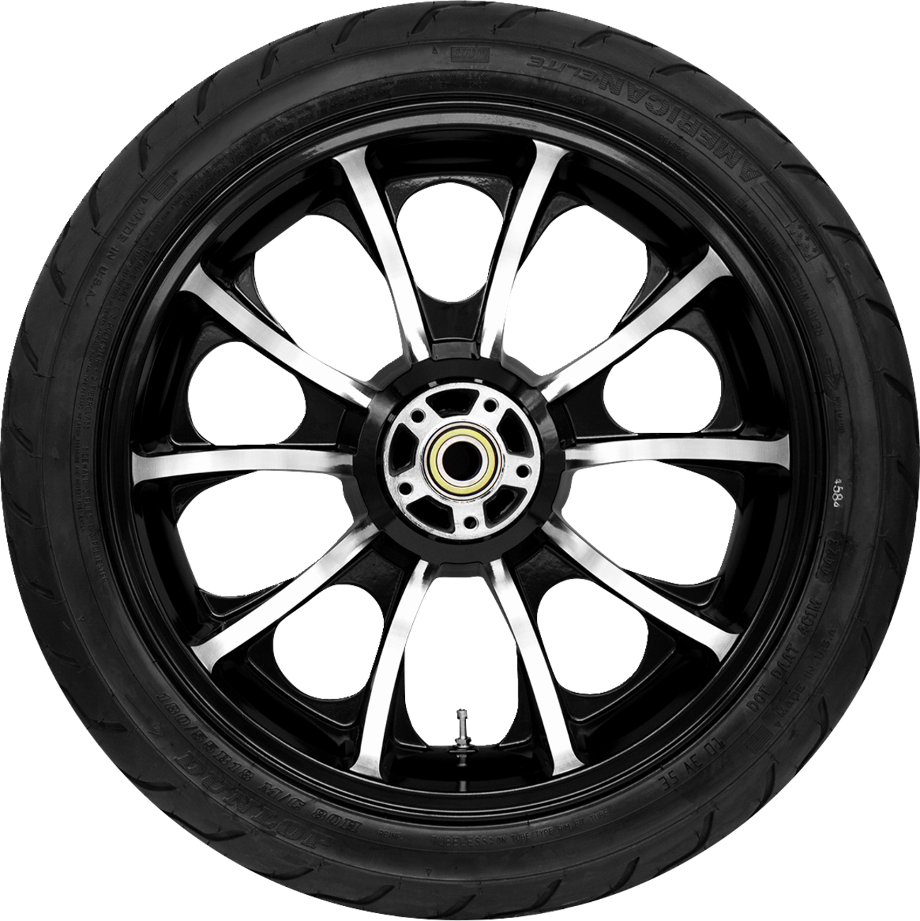 COASTAL MOTO Largo Rear Wheel - Black Cut (18") | Dunlop Tire (180/55B18) 0336-0021