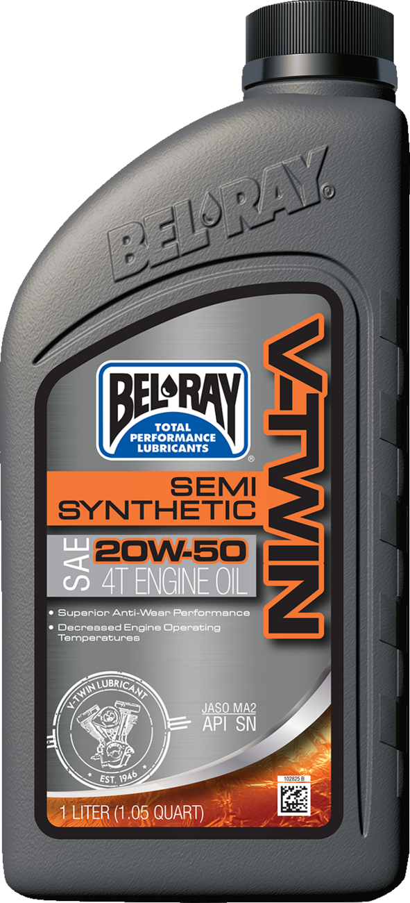 BEL-RAY V Twin Semi Synthetic Oil - 20W-50 -1L 3601-0251