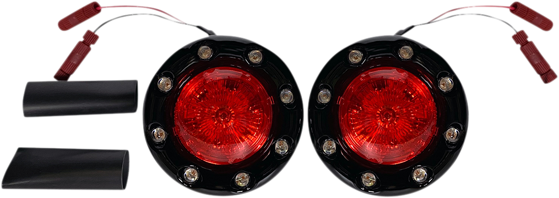 CUSTOM DYNAMICS ProBEAM® Bullet Ringz™ LED Turn Signals - Black/Red 2020-1885