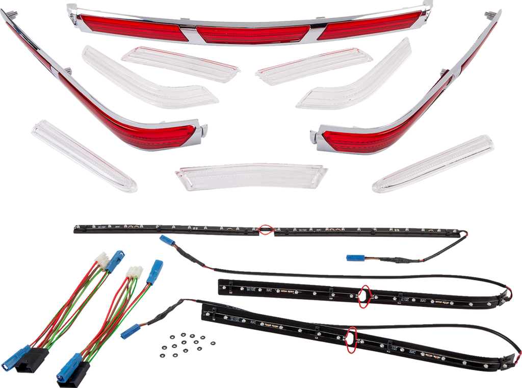 SHOW CHROME LED Trunk and Saddlebag Molding Insert Kit