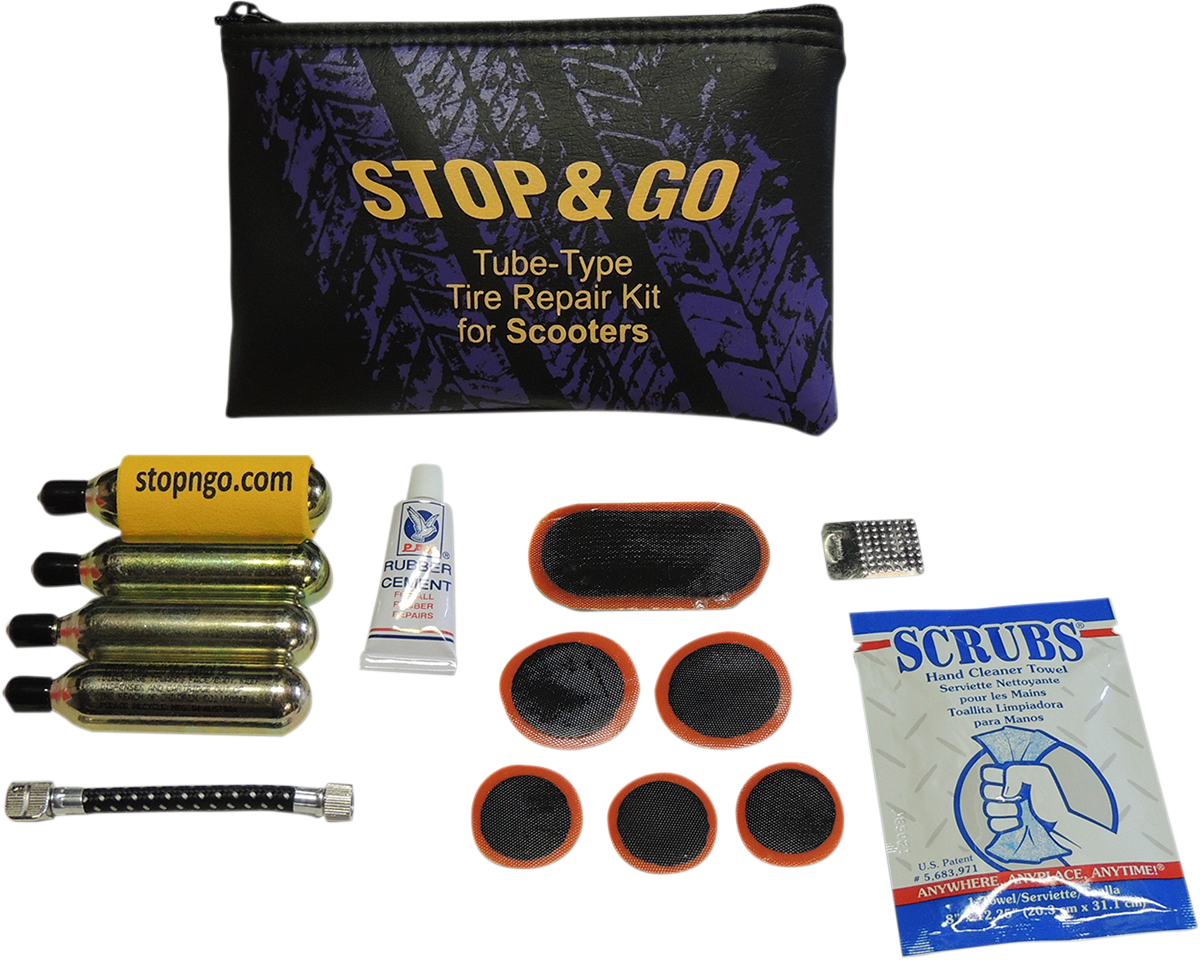 STOP & GO INTERNATIONAL Scooter Tube Type Tire Repair and Inflation Kit - Repair Kit / Scooter/Tire 0364-0034