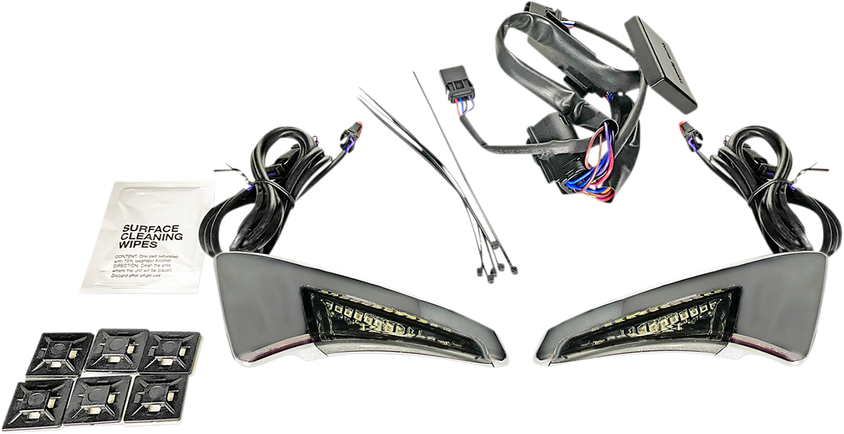 CUSTOM DYNAMICS Sequential Tour Pak Seat Back Rest LED Lights - Chrome/Smoke / FLH 2040-2541