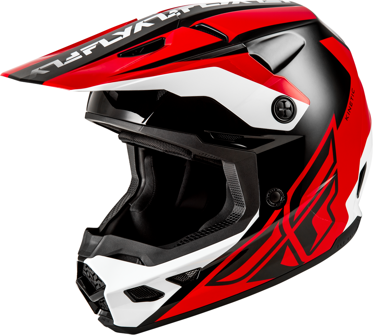 FLY Racing Kinetic Crest Helmet (2026) - Red / Black / White - View 4